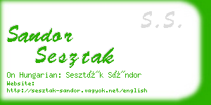 sandor sesztak business card